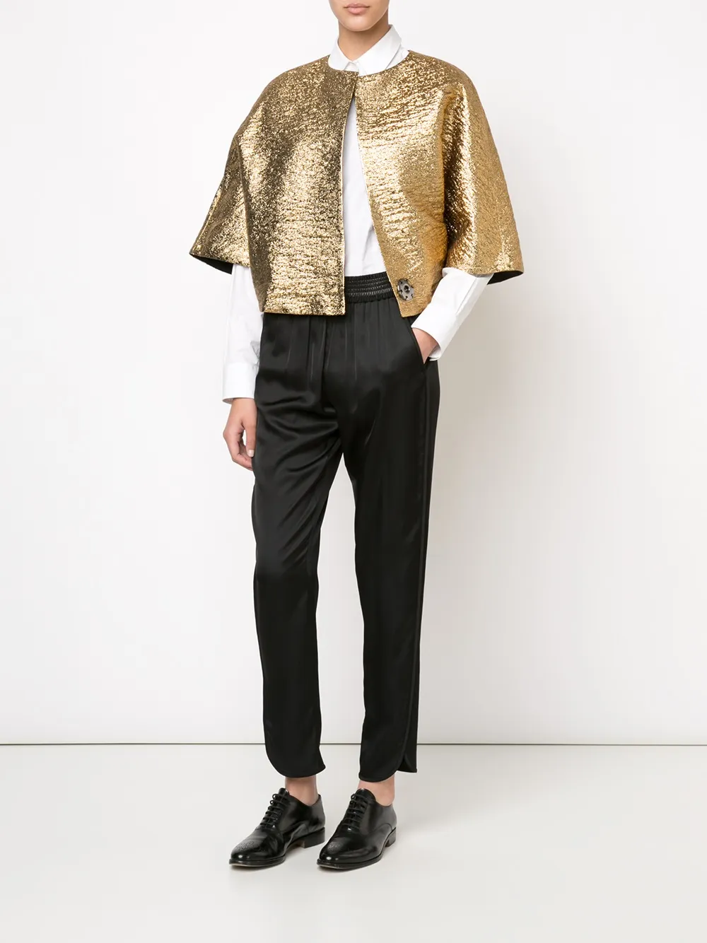  Lanvin Top Mit Weiten ärmeln Und Metallic Effekt 