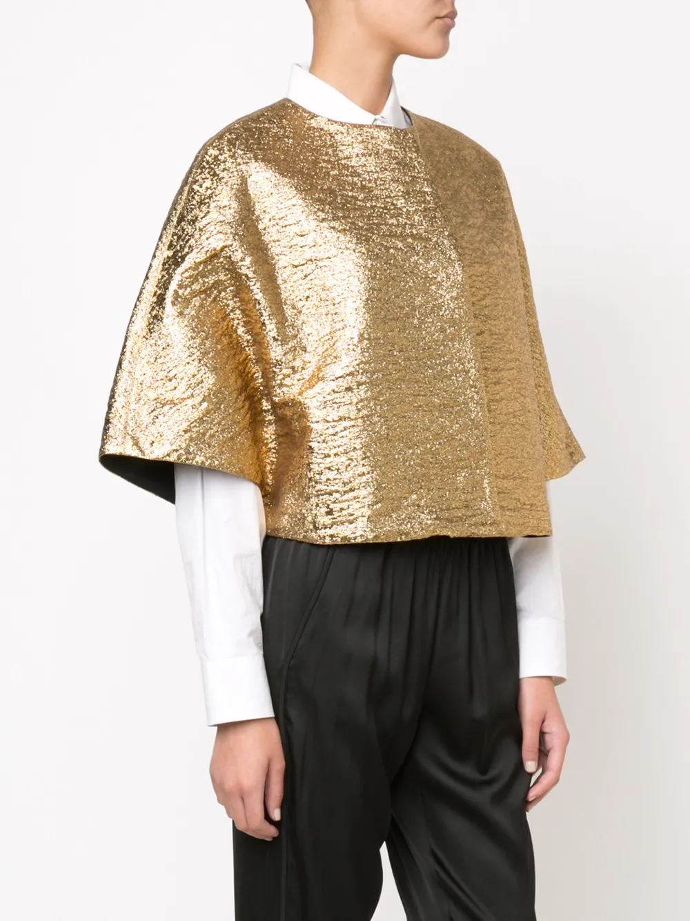  Lanvin Top Mit Weiten ärmeln Und Metallic Effekt 
