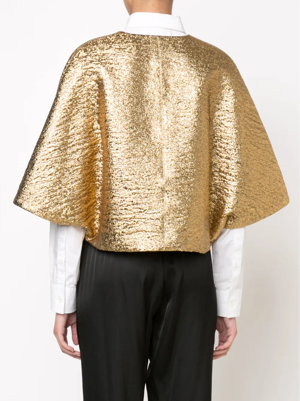 Lanvin wide sleeve metallic top
