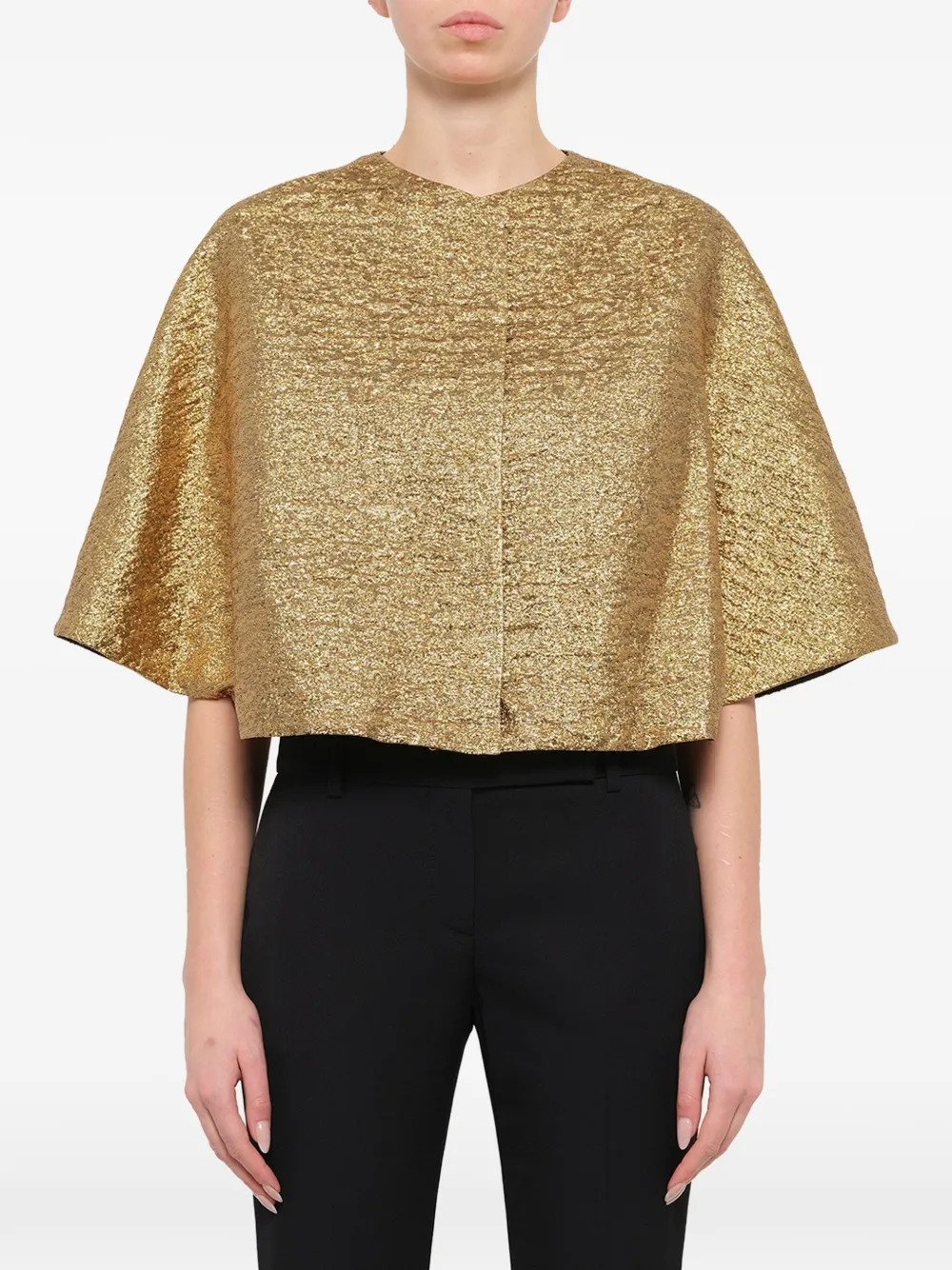 Lanvin wide sleeve metallic top - Effetto metallizzato