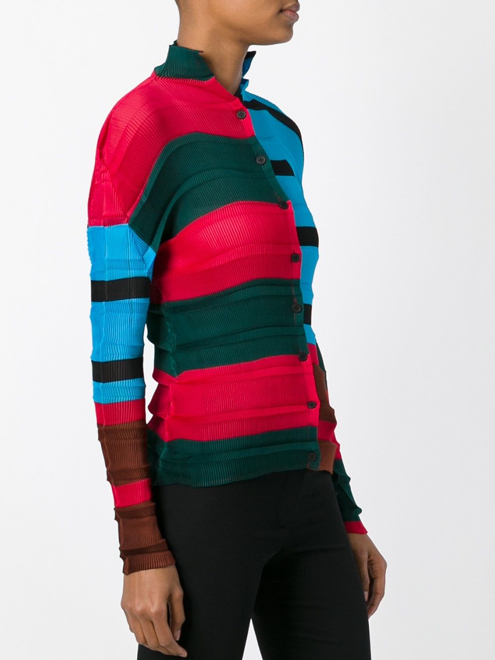 Issey Miyake Striped Pleated Shirt - Farfetch