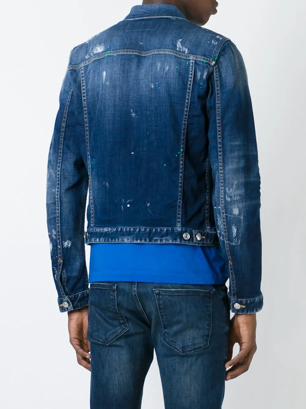 DSQUARED2 distressed denim jacket Blauw