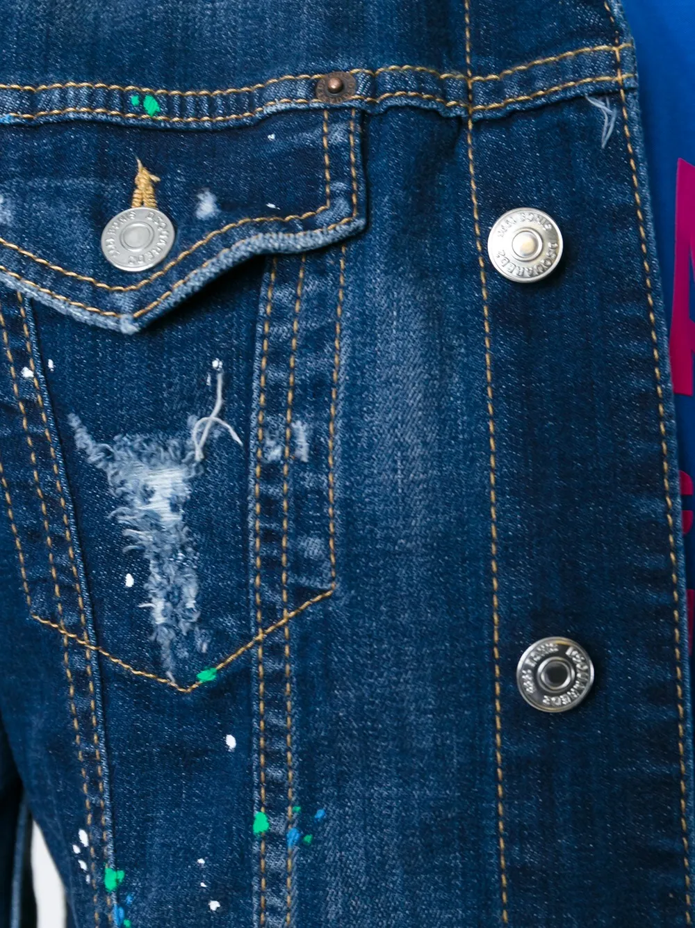 DSQUARED2 distressed denim jacket Blauw