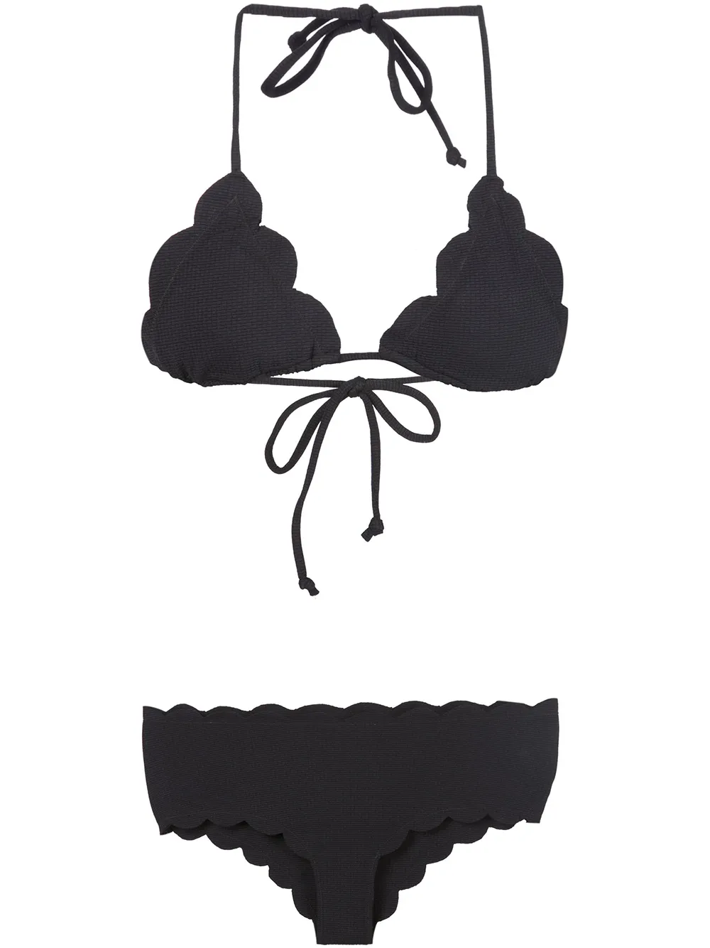 Marysia scalloped trim bikini set - Nero