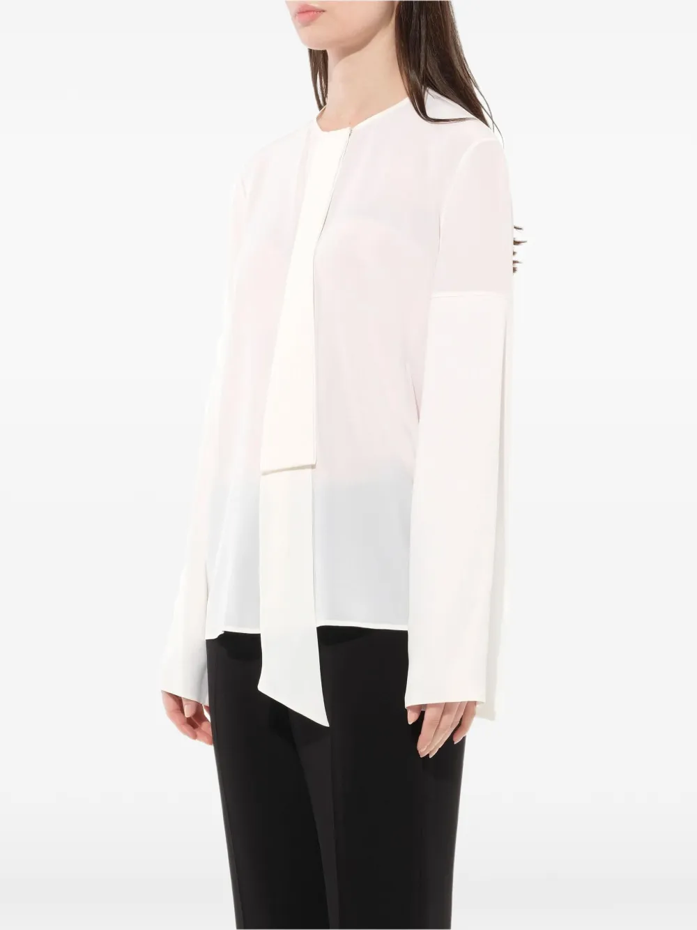  Givenchy Schluppenbluse Aus Seide   Weiß 