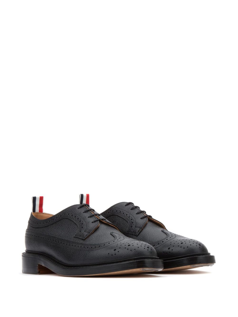 Thom Browne pebbled leather longwing brogues - Black