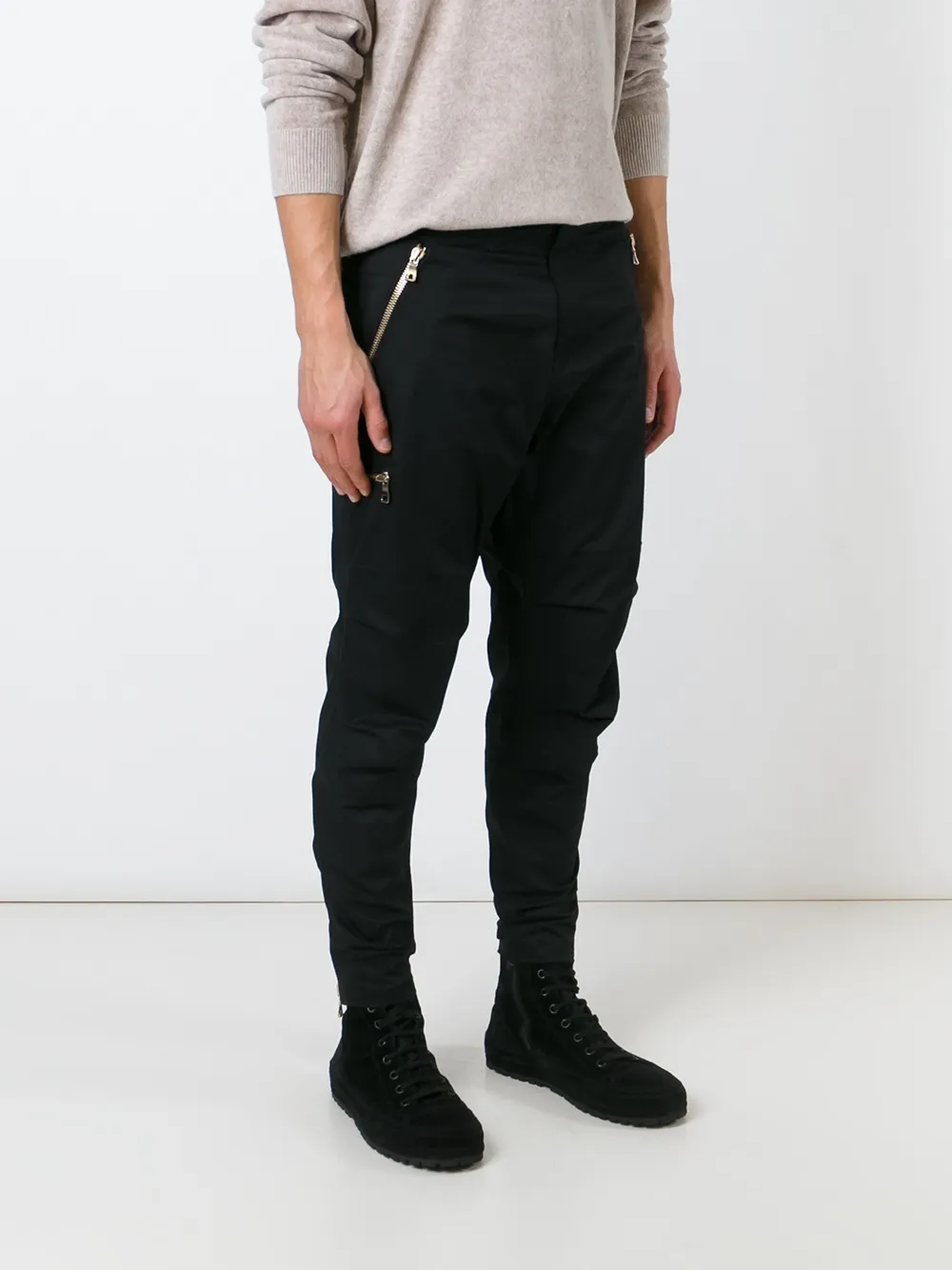 Balmain drop crotch trousers Zwart