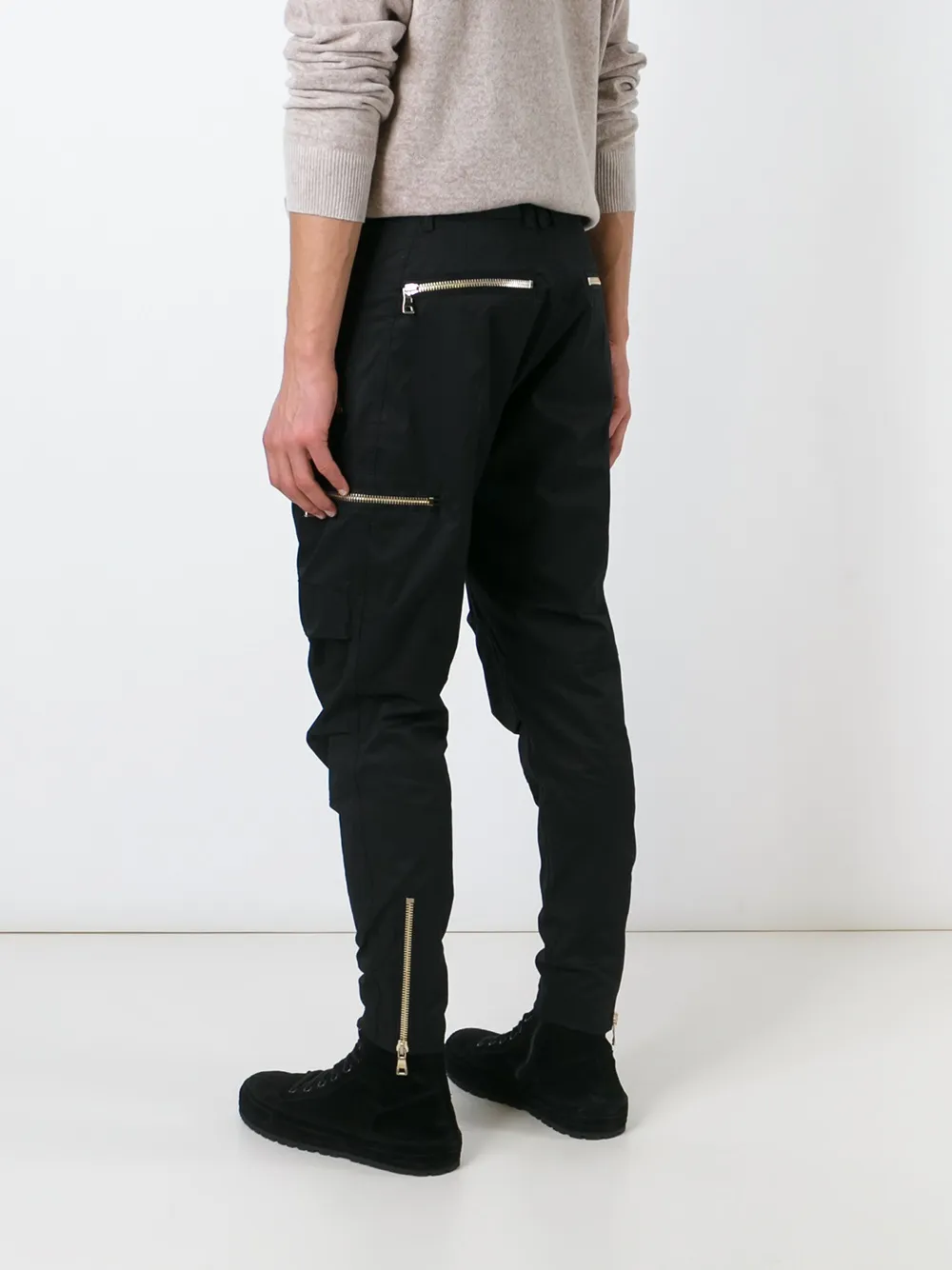 Balmain drop crotch trousers Zwart