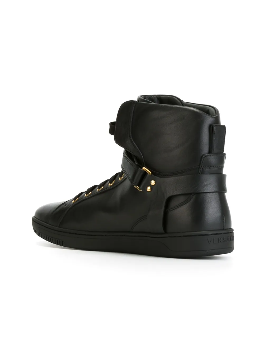 Versace hook & loop strap hi-top sneakers Black