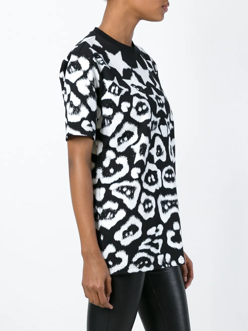Givenchy star and lepoard print T-shirt Zwart