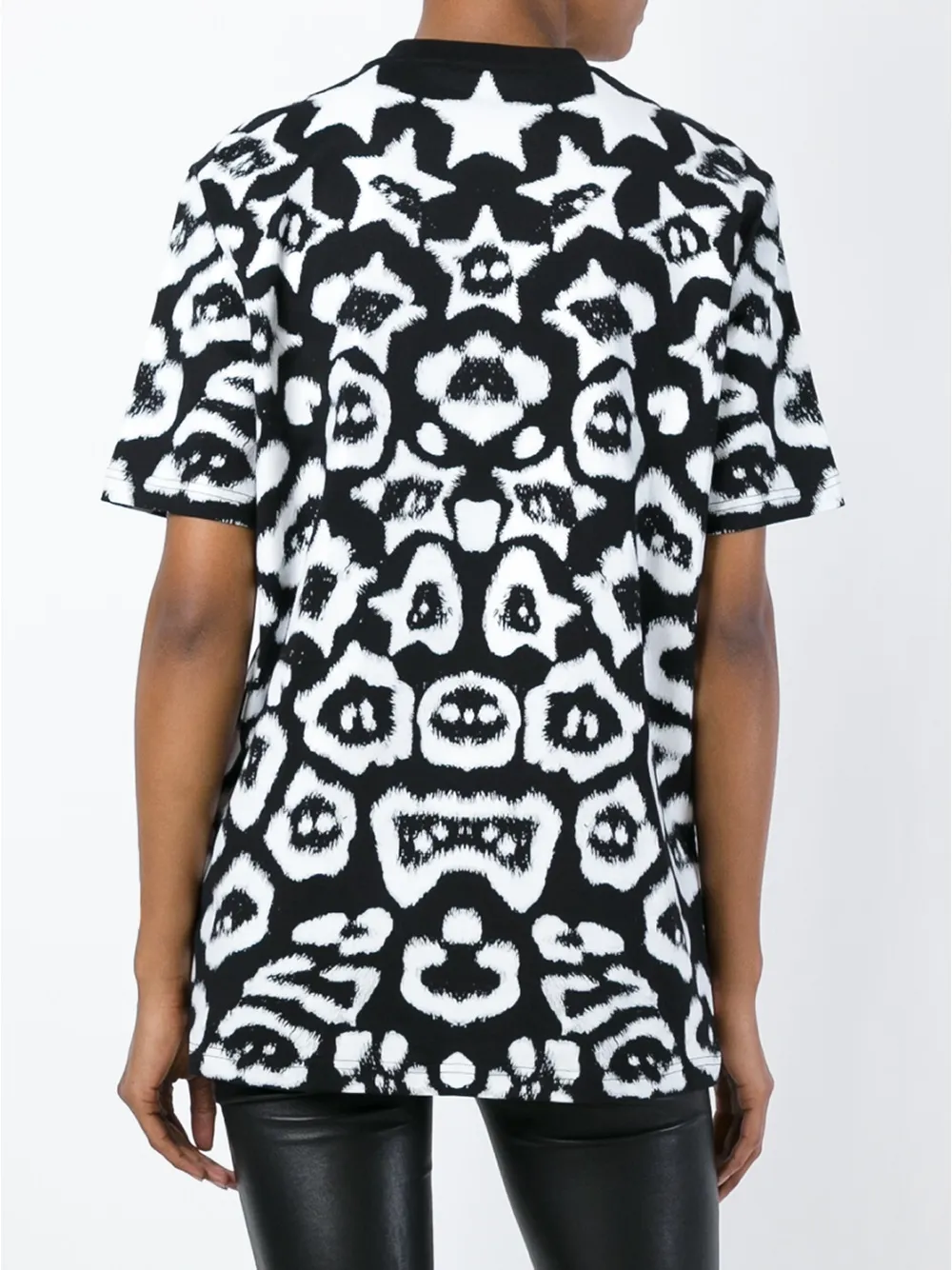 Givenchy star and lepoard print T-shirt Zwart