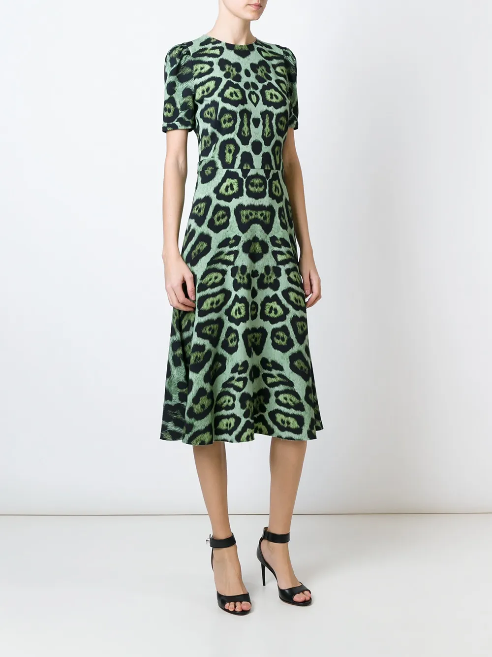 Givenchy leopard print A-line dress Groen