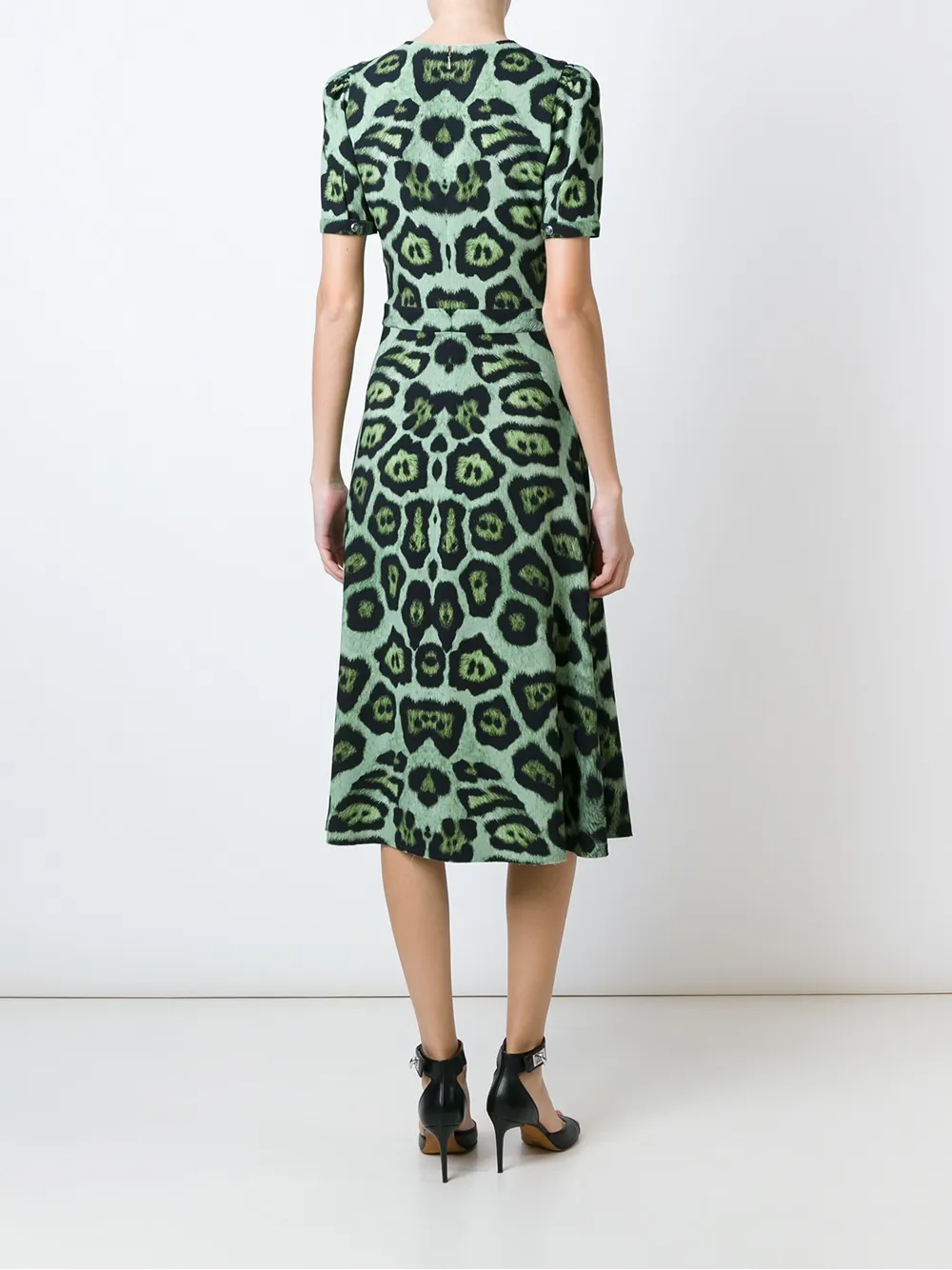 Givenchy leopard print A-line dress Groen