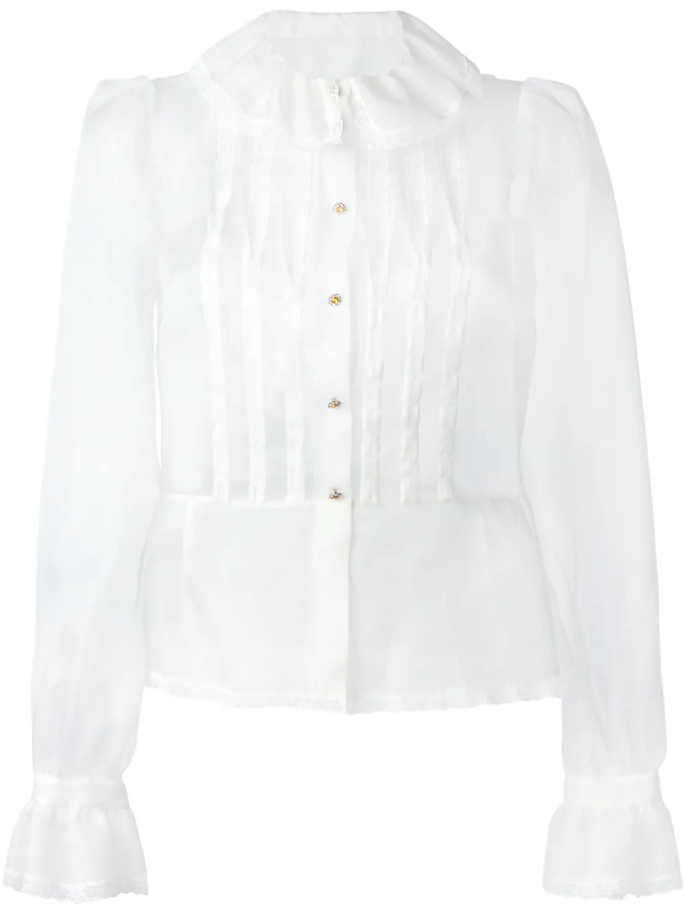 Dolce & Gabbana bib front sheer shirt Wit