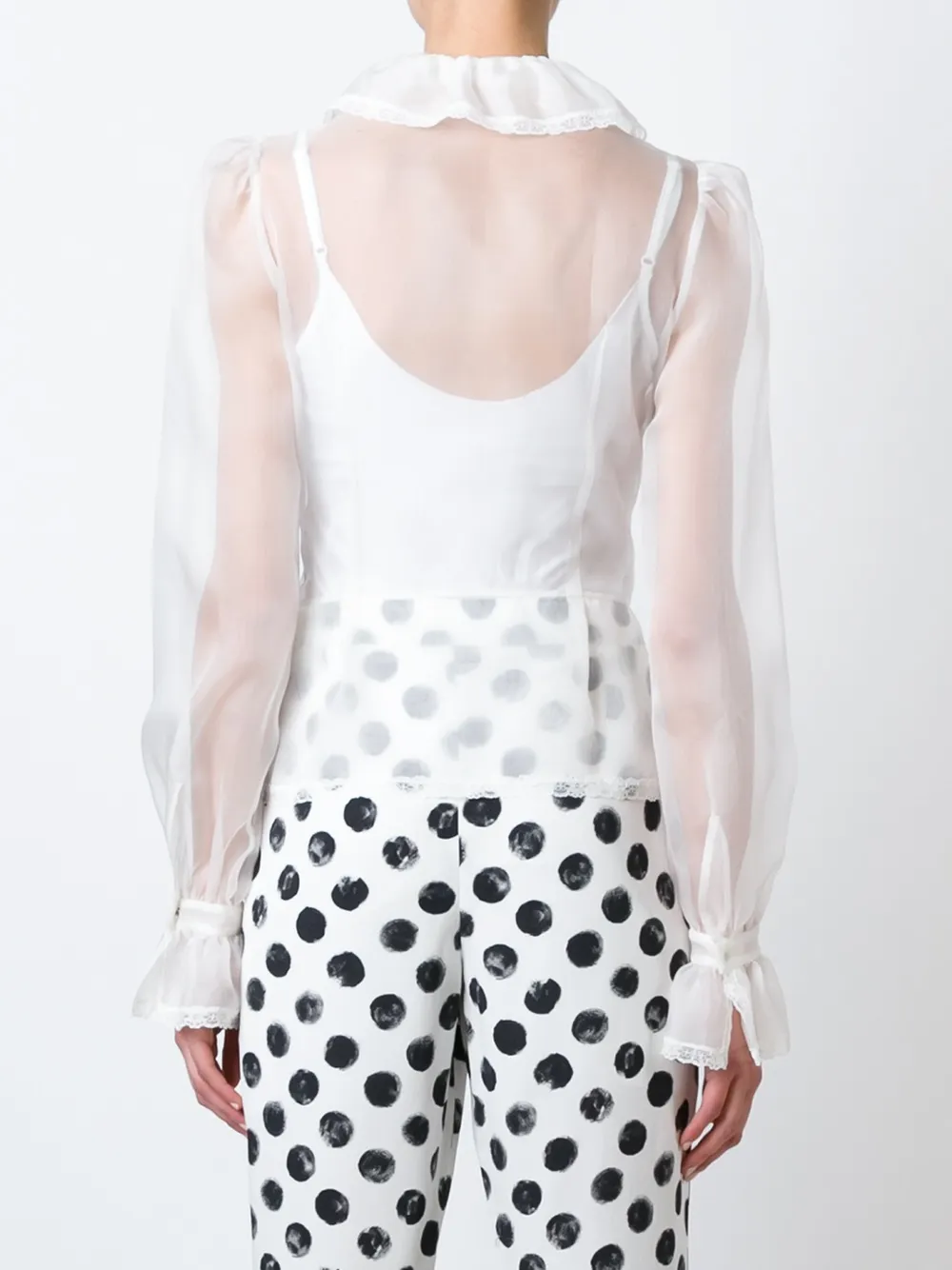 Dolce & Gabbana bib front sheer shirt Wit