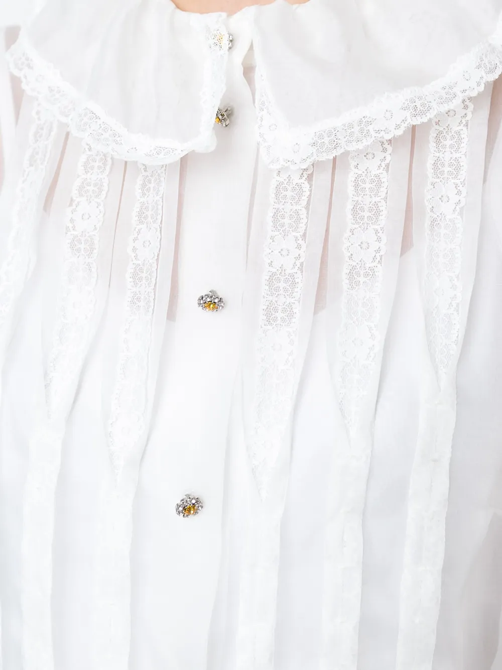 Dolce & Gabbana bib front sheer shirt Wit