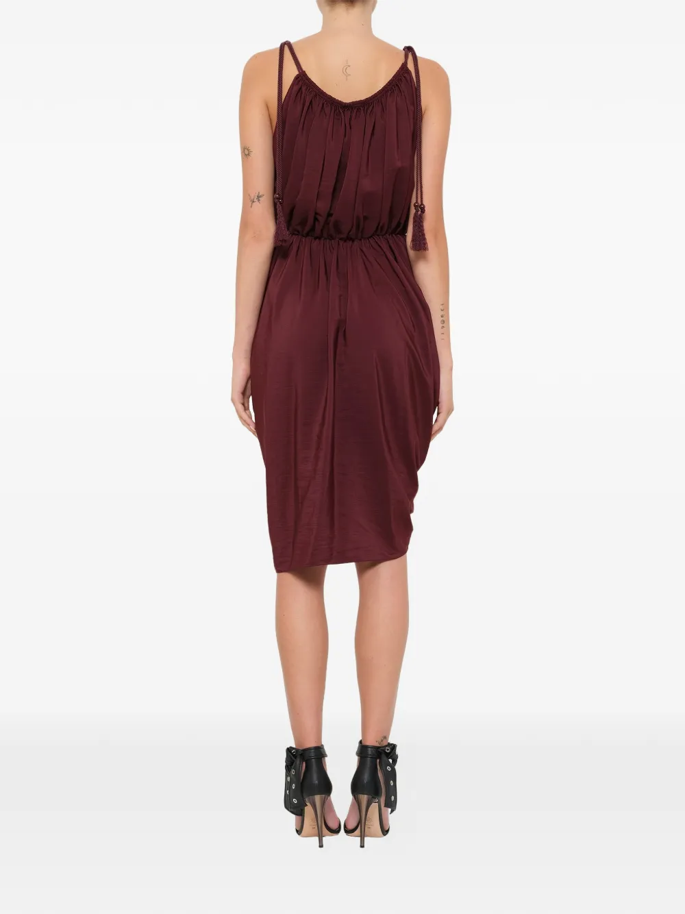 Lanvin Gedrapeerde jurk met kwastje Roze