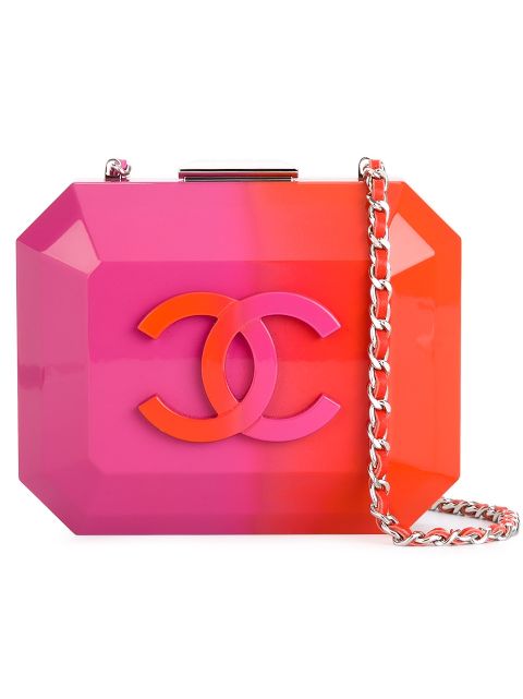 CHANEL plastic logo clutch Women