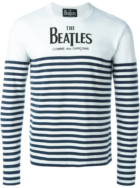 The Beatles X Comme Des Garçons تيشيرت مخطط طويل بأكمام