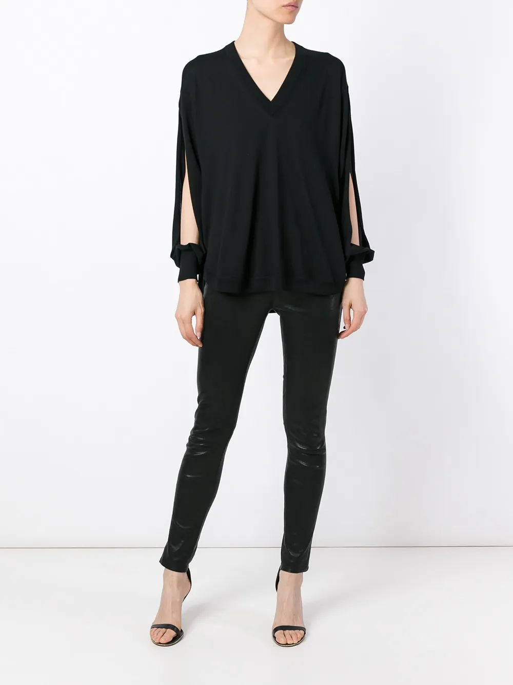 Givenchy slit sleeves sweater Zwart
