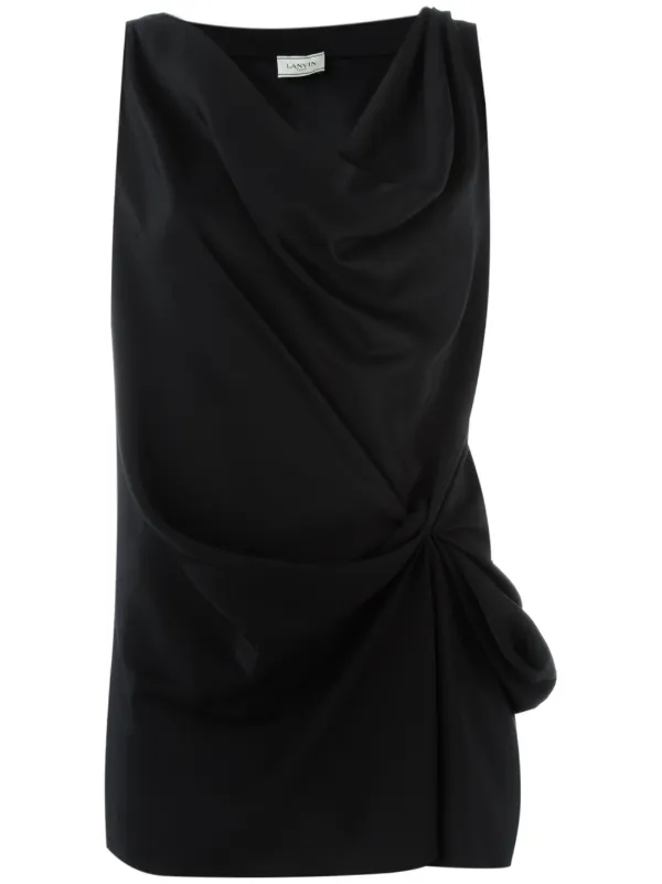 Lanvin Draped Knot-detail Blouse in Black