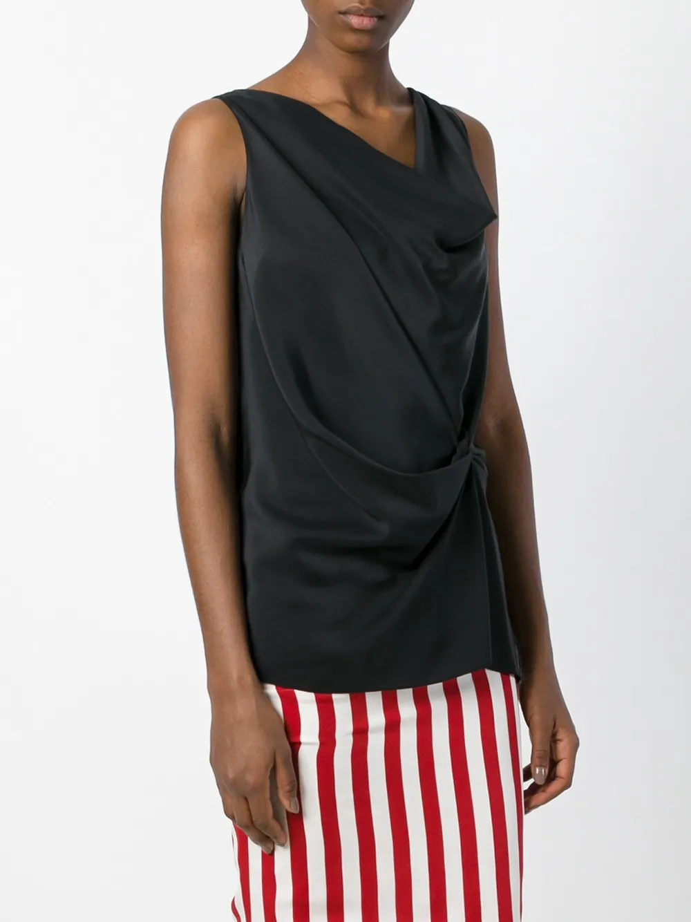 Lanvin Gedrapeerde blouse met geknoopt detail Zwart