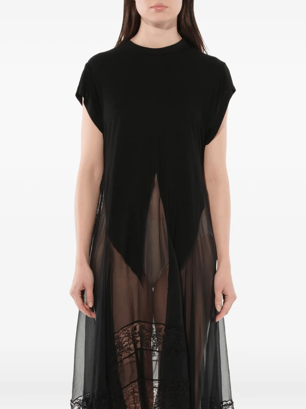 Givenchy lace panel T-shirt dress - Black