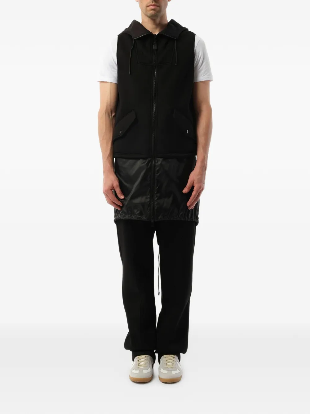  Givenchy ärmellose Kapuzenjacke Im Lagen Look   Schwarz 