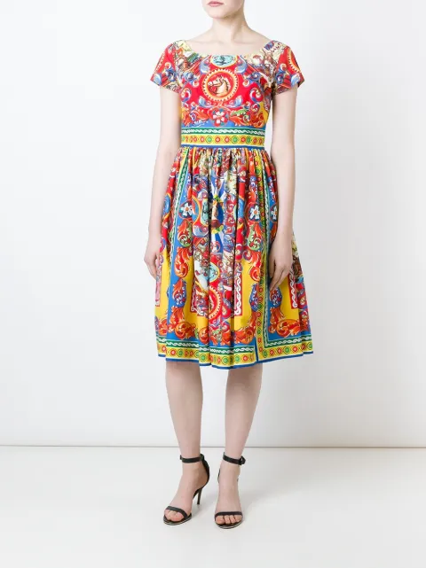 Dolce \u0026 Gabbana Vestido Con Estampado Carretto Siciliano - Farfetch