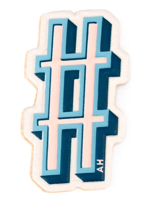 Click to view more detailed imagery on our partner's website Anya Hindmarch Hashtag Leather Sticker For Handbag, Chalk