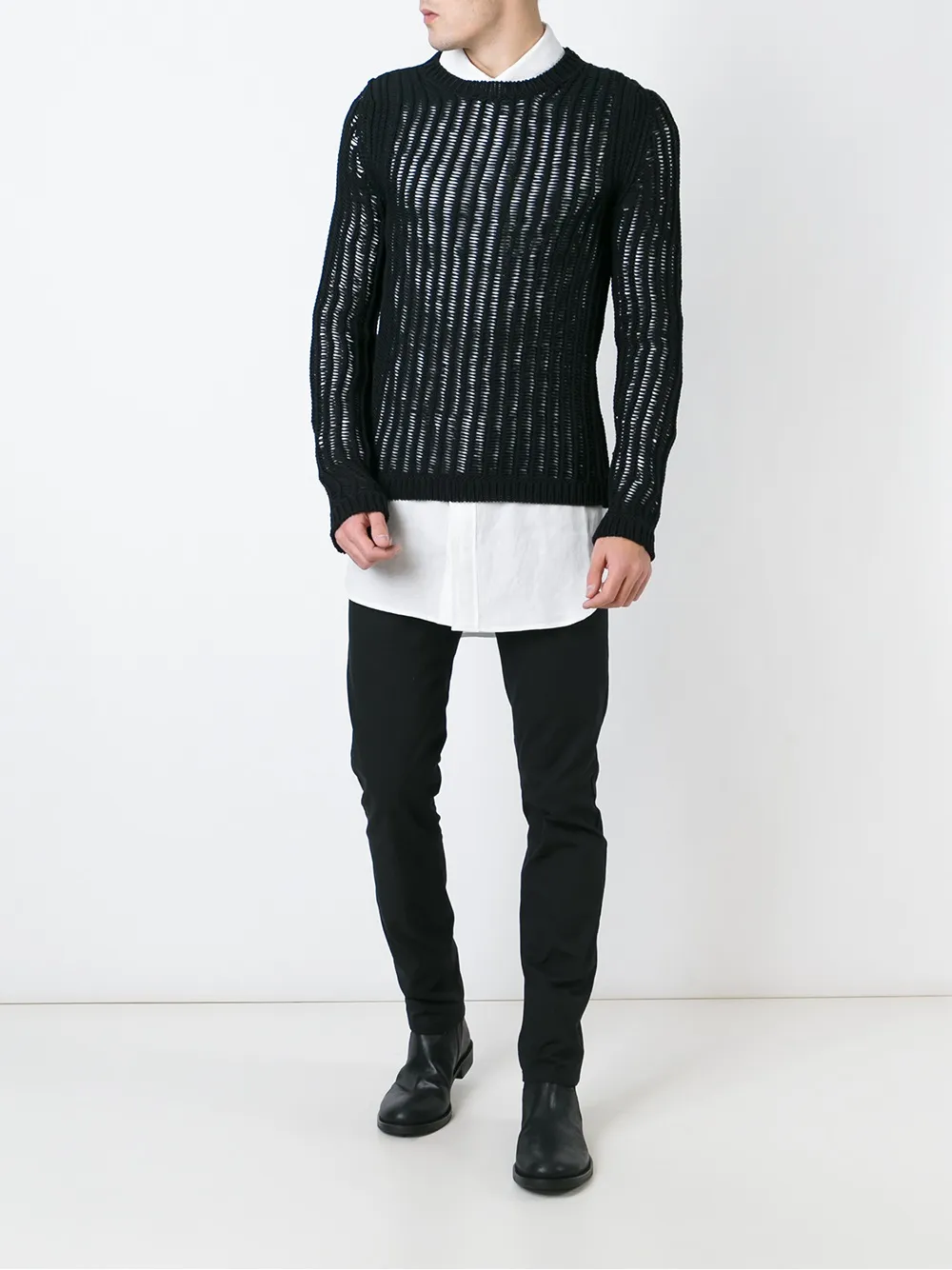 Rick Owens crew neck jumper - Zwart