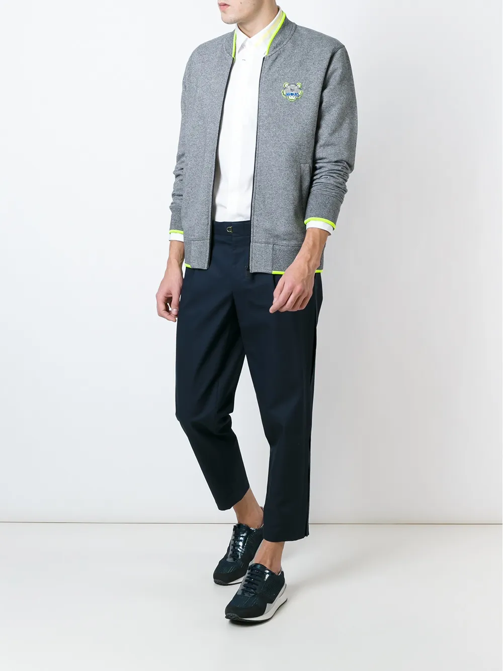 Kenzo Vest met tijgerpatroon en rits Grijs