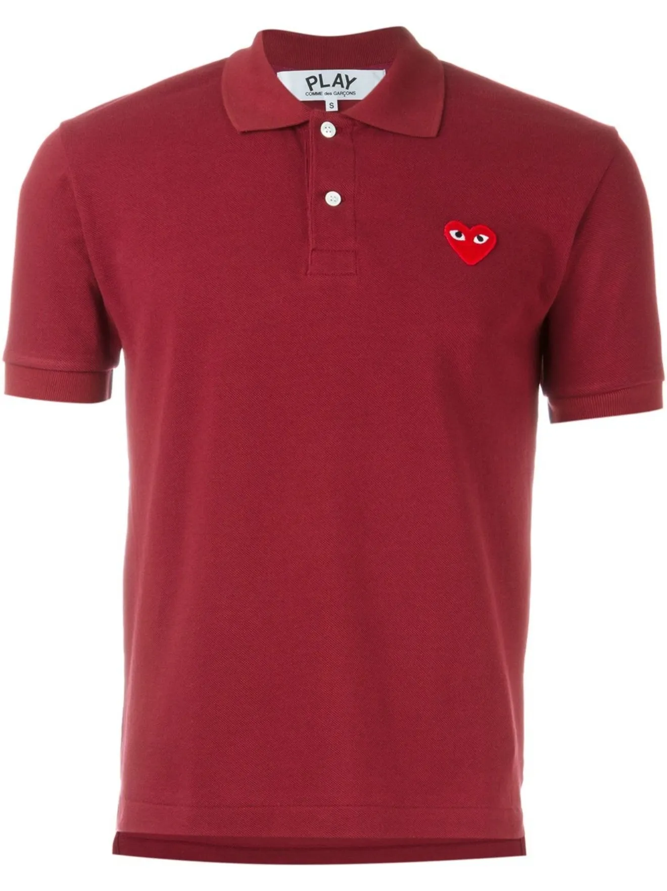 Comme Des Garçons Play embroidered heart polo shirt red MODES