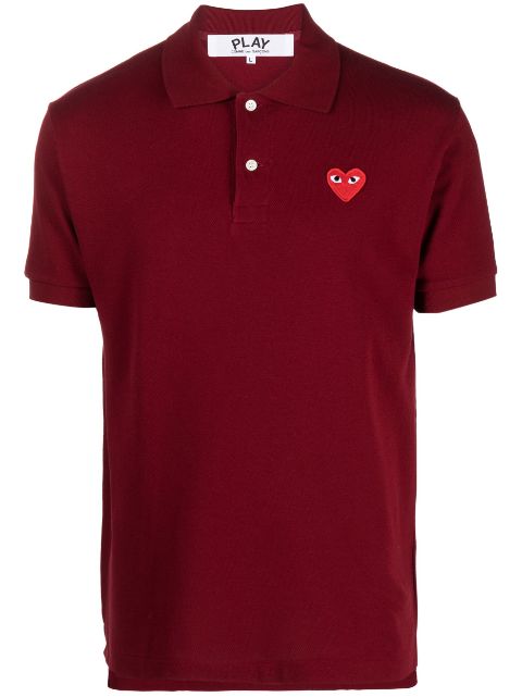 Comme Des Garçons Play playera tipo polo con corazón bordado 