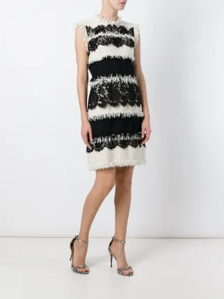 Lanvin Mixed Tweed Lace Dress Farfetch Lanvin Mixed Tweed Lace Dress