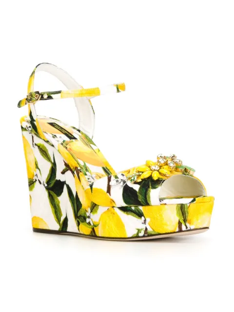 lemon print sandals