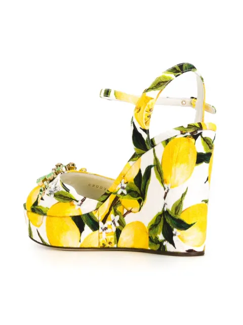 lemon print sandals