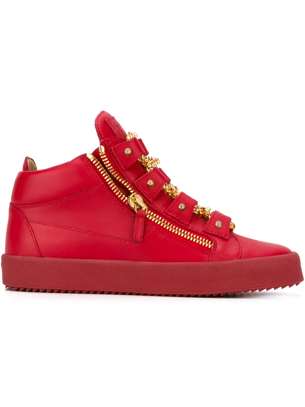 Giuseppe Zanotti High-Top-Sneakers mit Kettenverzierung - Rot
