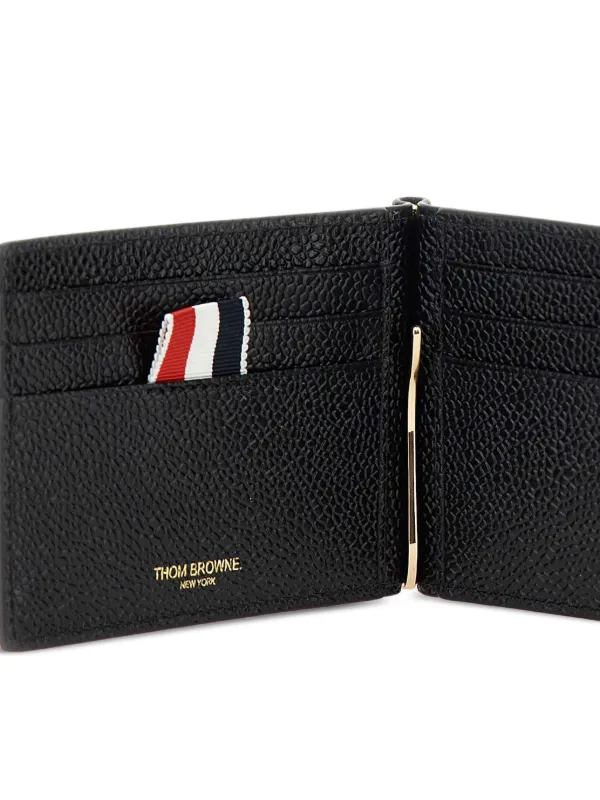 Thom Browne grained-leather Wallet | Black | FARFETCH SG