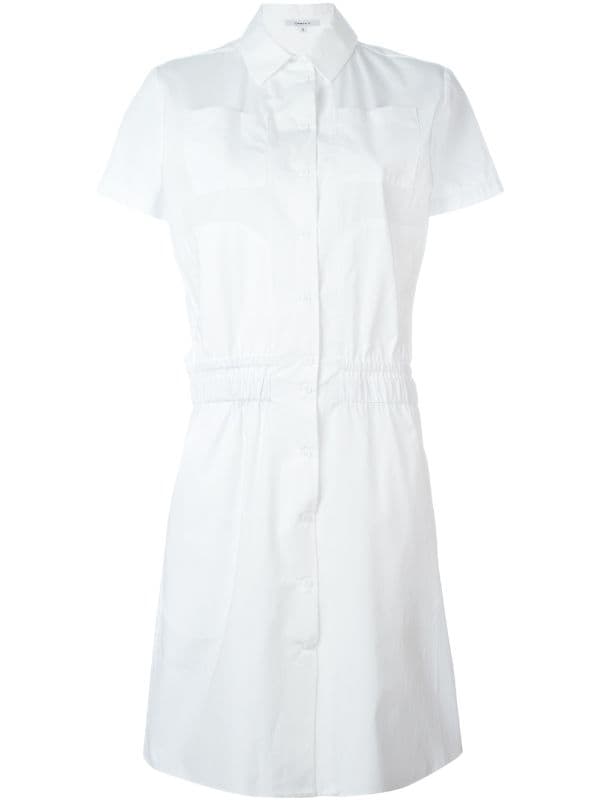 white short sleeve shirt dress