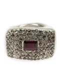 Rosa Maria Falamank diamond and rhodolite ring - Silver