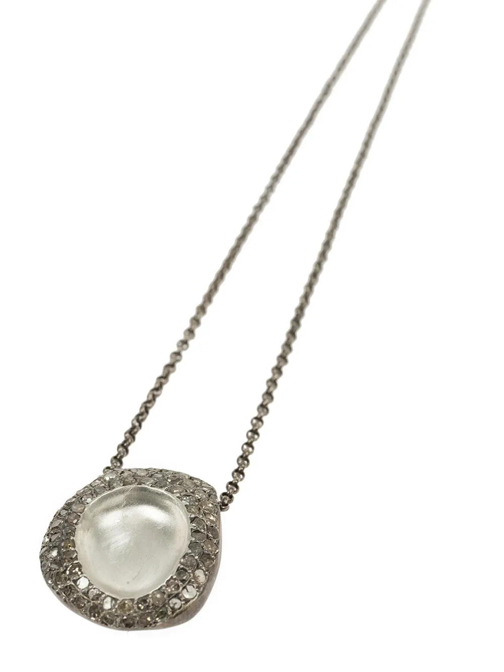 Rosa Maria Circular Diamond Pendant Necklace - Silver 