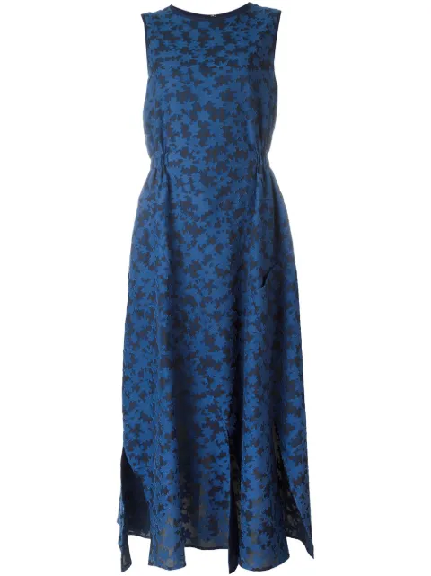 Julien David calico print flared dress