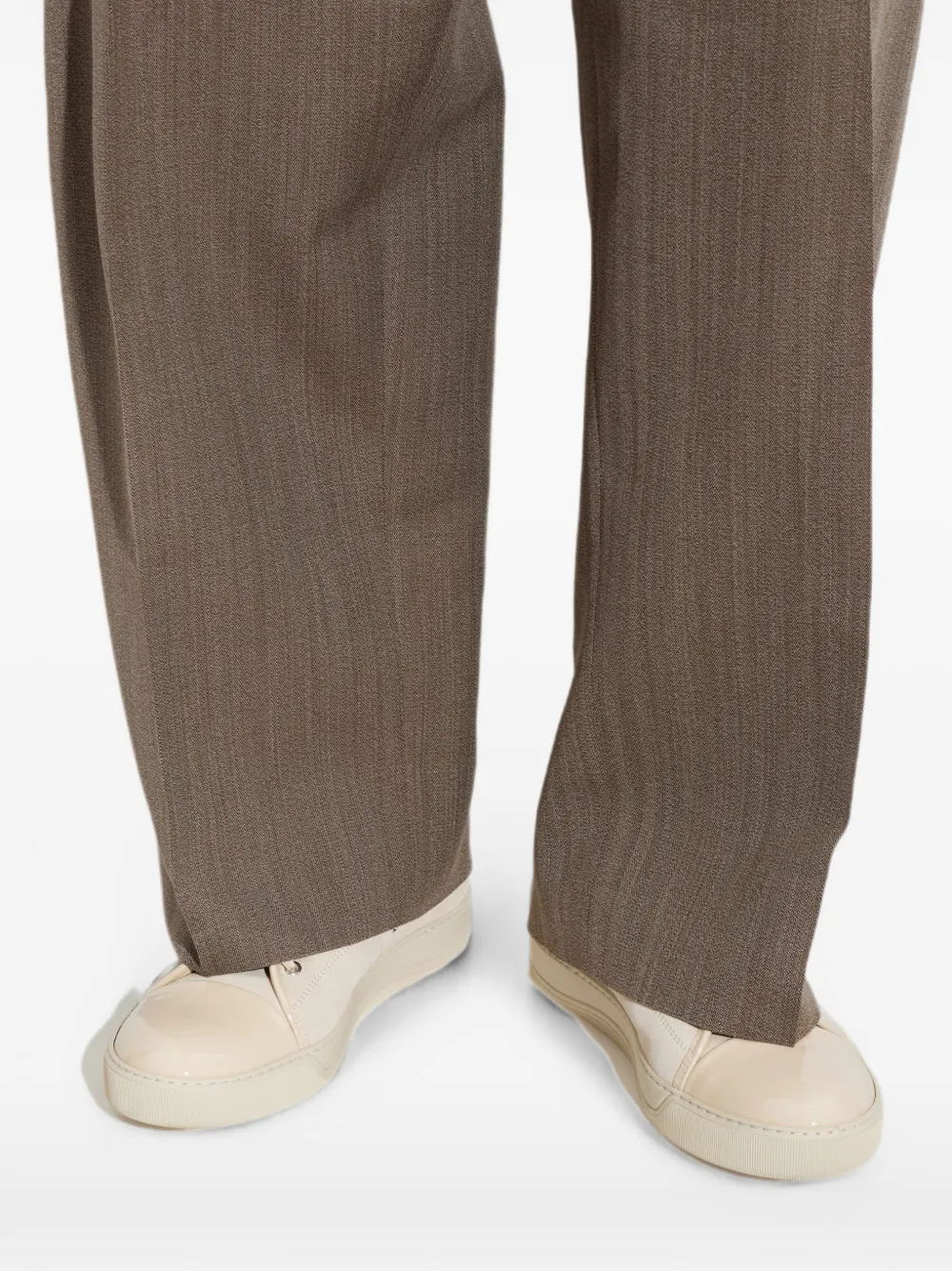 Lanvin contrasted toe cap sneakers Beige