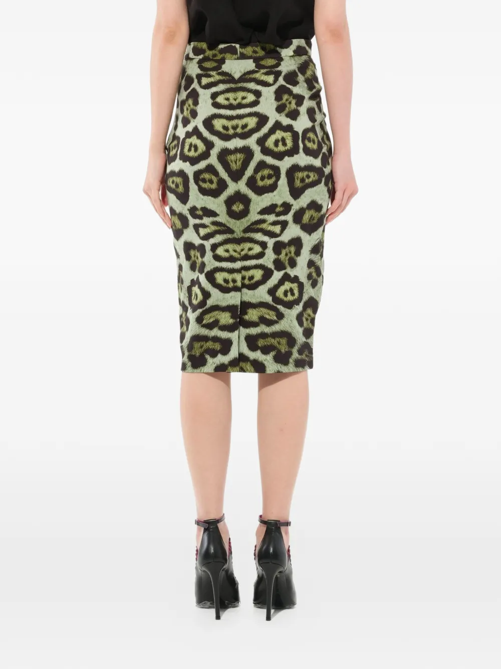 Givenchy leopard print pencil skirt Groen