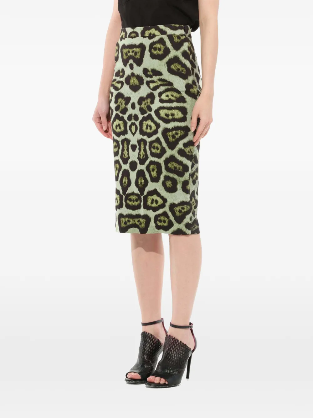 Givenchy leopard print pencil skirt Groen