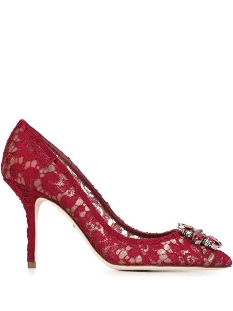 Dolce & Gabbana Rainbow Lace 90mm brooch-detail pumps Women