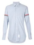 Thom Browne Grosgrain-armband cotton shirt - Blue