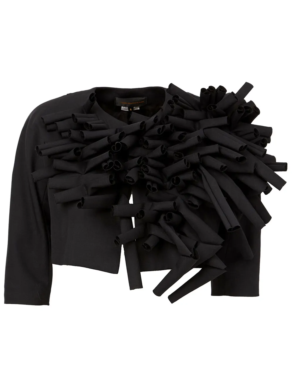 Comme Des Garçons Cropped-Jacke mit Textur - Schwarz