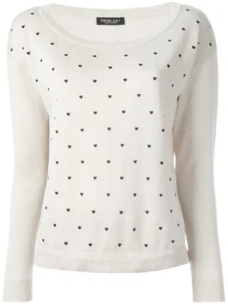 Polka Dot Sweater Twinset Women - Ladies Sweater Patterns